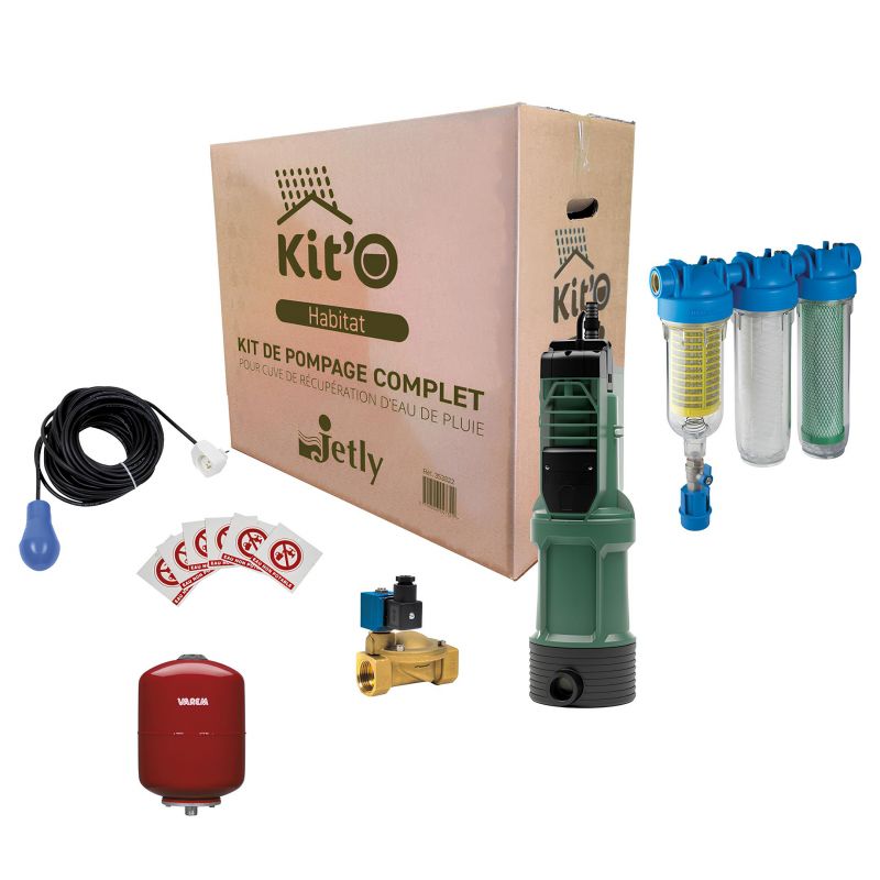 KIT'O HABITAT - Kit de pompage domestique pour récupérateur d'eau de pluie